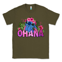 Army Green ohana stitch Classic Tee - Zillion Design Studio