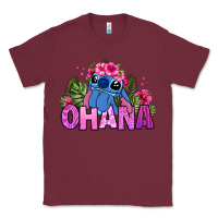 Burgundy ohana stitch Classic Tee - Zillion Design Studio