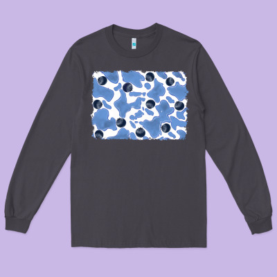 Distressed Blueberry Milkshake Cowhide Long Sleeve Tee Designed By Ranaportraitstore