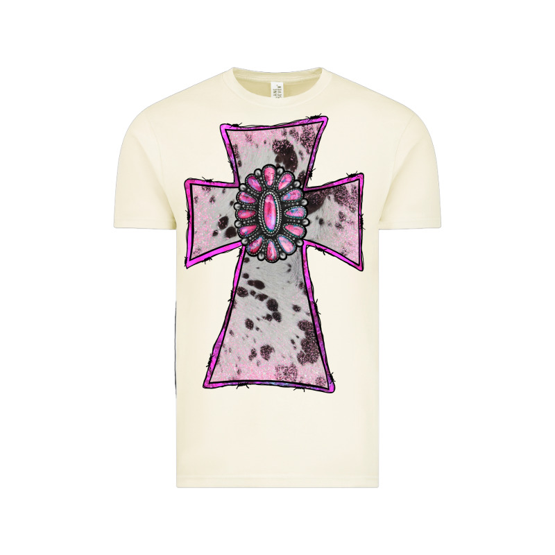 Cowhide Pink Gemstone Cross Vintage Tee by RanaPortraitStore | Teevron