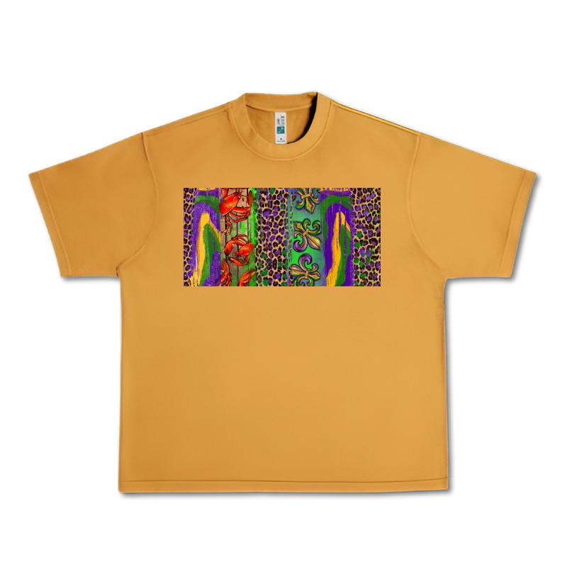 Mardi Gras Brushstrokes Crawfish Fleur De Lis Urban Heavy Tee by RanaPortraitStore | Teevron