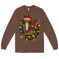 Chestnut christmas horseshoe with horse Long Sleeve Tee - RanaPortraitStore