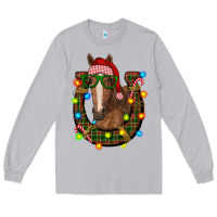 Christmas Horseshoe With Horse Long Sleeve Tee | Teevron