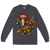 Smoke christmas horseshoe with horse Long Sleeve Tee - RanaPortraitStore