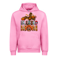 Fuchsia Pink Western Blessed Mom With Cross Urban Hoodie - BundleAndBundleShop