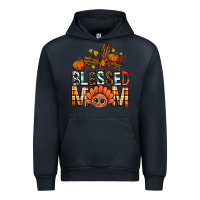 Navy Western Blessed Mom With Cross Urban Hoodie - BundleAndBundleShop