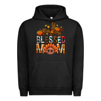 Pigment Black Western Blessed Mom With Cross Urban Hoodie - BundleAndBundleShop