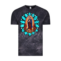 Cloud Black Gemstone Lady Of Guadalupe Vintage Tee - RanaPortraitStore