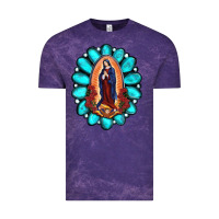 Cloud Purple Gemstone Lady Of Guadalupe Vintage Tee - RanaPortraitStore