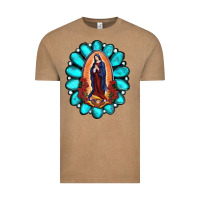 Vintage Coffee Gemstone Lady Of Guadalupe Vintage Tee - RanaPortraitStore