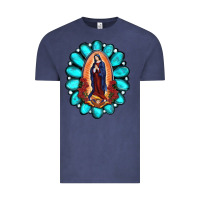 Vintage Denim Gemstone Lady Of Guadalupe Vintage Tee - RanaPortraitStore