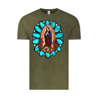 Vintage Olive Gemstone Lady Of Guadalupe Vintage Tee - RanaPortraitStore