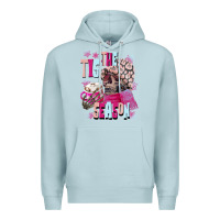 Blue Mist tis the season winter skull Premium Hoodie - NancyCooperArtShop