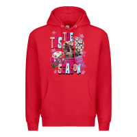 Red tis the season winter skull Premium Hoodie - NancyCooperArtShop
