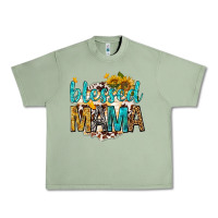Oil Green blessed mama with sunflowers Urban Heavy Tee - texasbilliewilder