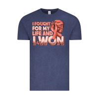 Vintage Denim i fought for my life and i won uterine cancer peac Vintage Tee - texasbilliewilder