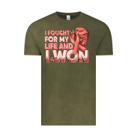 Vintage Olive i fought for my life and i won uterine cancer peac Vintage Tee - texasbilliewilder