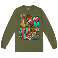 Army Green love american football Long Sleeve Tee - Zillion Design Studio