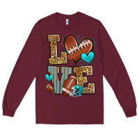 Burgundy love american football Long Sleeve Tee - Zillion Design Studio