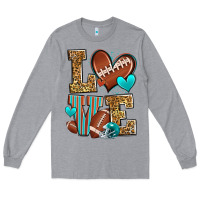 Heather Grey love american football Long Sleeve Tee - Zillion Design Studio