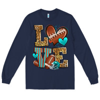 Navy love american football Long Sleeve Tee - Zillion Design Studio