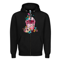 Black mexican day of the dead skulls coffee cup Zipper Hoodie - FaDigitalArtStudio