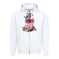 White mexican day of the dead skulls coffee cup Zipper Hoodie - FaDigitalArtStudio