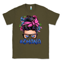 Army Green ohana stitch messy bun Classic Tee - Zillion Design Studio