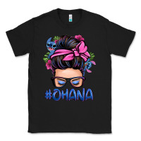 Black ohana stitch messy bun Classic Tee - Zillion Design Studio