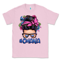 Bubblegum Pink ohana stitch messy bun Classic Tee - Zillion Design Studio