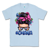 Dusty Blue ohana stitch messy bun Classic Tee - Zillion Design Studio