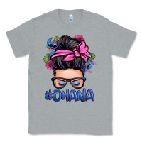 Heather Grey ohana stitch messy bun Classic Tee - Zillion Design Studio