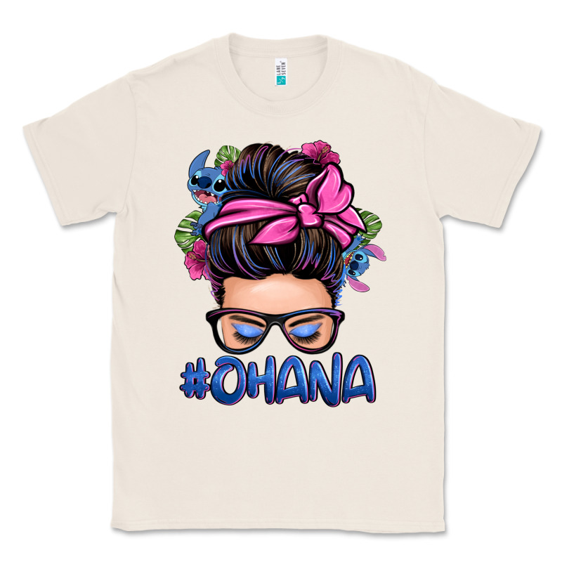 Ohana Stitch Messy Bun Classic Tee by Zillion Design Studio | Teevron