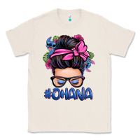 Natural ohana stitch messy bun Classic Tee - Zillion Design Studio