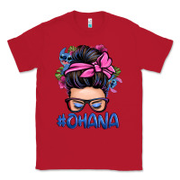 Red ohana stitch messy bun Classic Tee - Zillion Design Studio