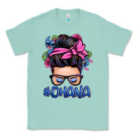 Seafoam ohana stitch messy bun Classic Tee - Zillion Design Studio