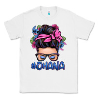 White ohana stitch messy bun Classic Tee - Zillion Design Studio