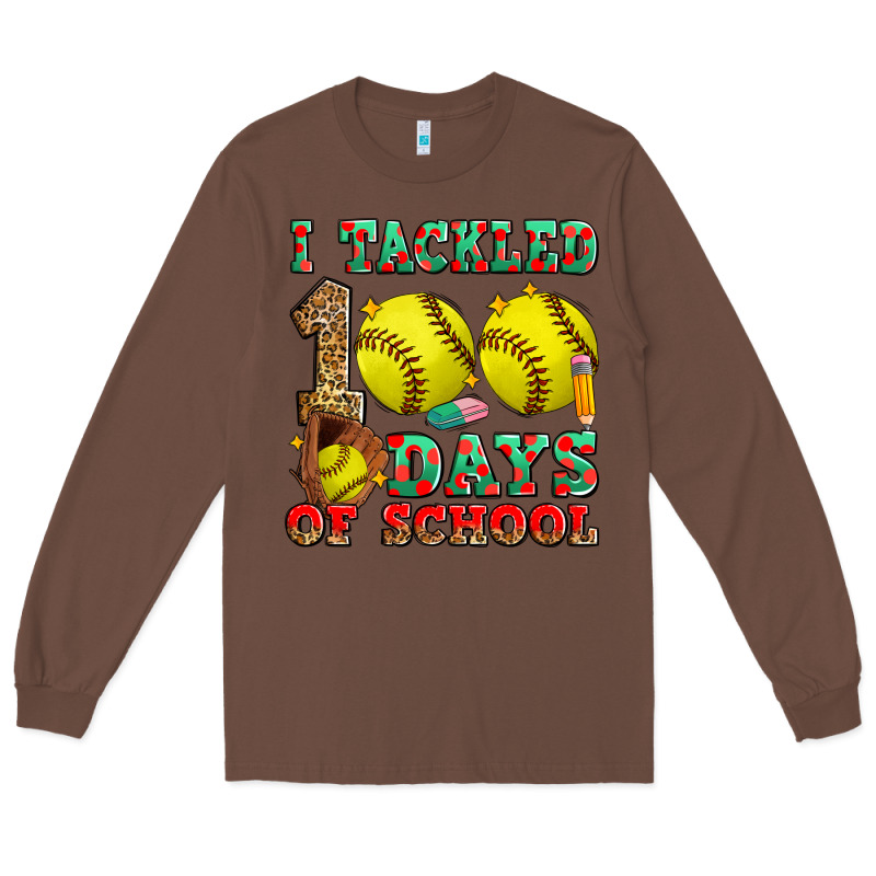 I Tackled 100 Days Of School Softball Long Sleeve Tee by Zillion Design Studio | Teevron