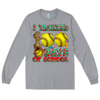 Heather Grey i tackled 100 days of school softball Long Sleeve Tee - Zillion Design Studio