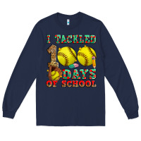 Navy i tackled 100 days of school softball Long Sleeve Tee - Zillion Design Studio