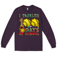 Plum i tackled 100 days of school softball Long Sleeve Tee - Zillion Design Studio
