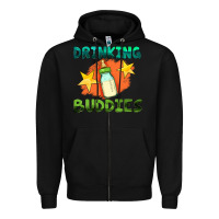 Black drinking buddies with baby bottle Zipper Hoodie - HRA Design Shop