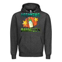 Charcoal Heather drinking buddies with baby bottle Zipper Hoodie - HRA Design Shop