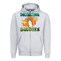 Heather Grey drinking buddies with baby bottle Zipper Hoodie - HRA Design Shop