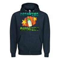 Navy drinking buddies with baby bottle Zipper Hoodie - HRA Design Shop