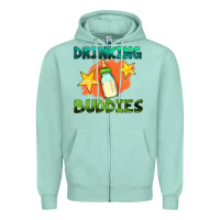 Seafoam drinking buddies with baby bottle Zipper Hoodie - HRA Design Shop