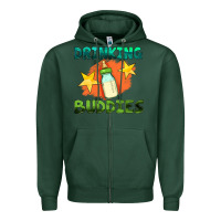 Sports Green drinking buddies with baby bottle Zipper Hoodie - HRA Design Shop
