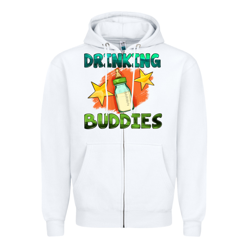 Drinking Buddies With Baby Bottle Zipper Hoodie by HRA Design Shop | Teevron