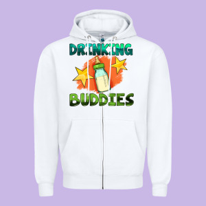 Drinking Buddies With Baby Bottle Zipper Hoodie Designed By Hra Design Shop