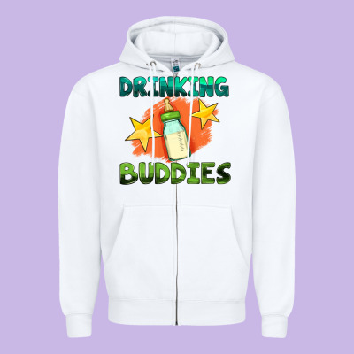Drinking Buddies With Baby Bottle Zipper Hoodie Designed By Hra Design Shop